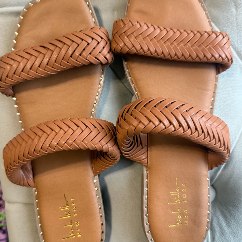 Nicole Miller Brown Braided Sandals